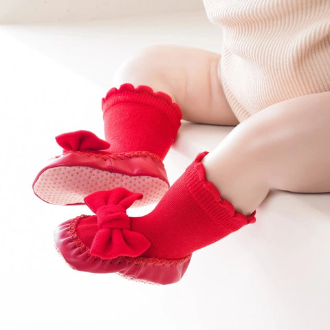 Cute Bow Non-Slip Baby Socks for Girls