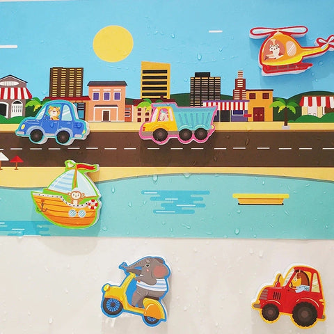 Baby Bath Puzzle Toy Set – Floating & Wall-Sticking