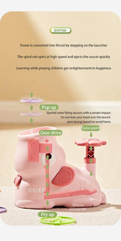 Flying Disc Air Rocket Launcher Toy – Outdoor Soaring Saucer Game for Kids