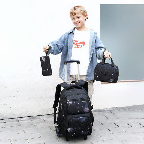 Kids School Bag Set with Wheels