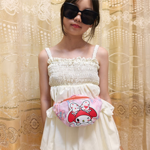 Cute Anime Cat Fanny Pack for Kids – Nylon Crossbody Bag
