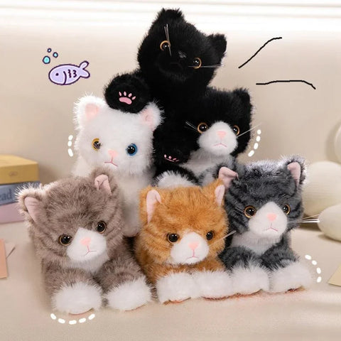 Cute Simulation Cat Plush Toys – Realistic Stuffed Kitten Models