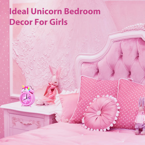 Pink Unicorn Children's Cartoon Alarm Clock - Cute Decoration for Kids Room