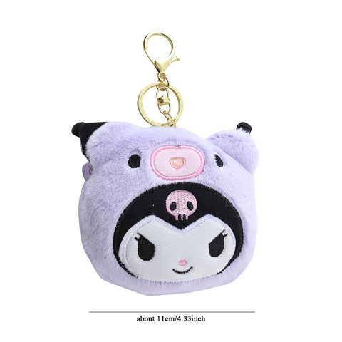 Cartoon Plush Keychain Wallet