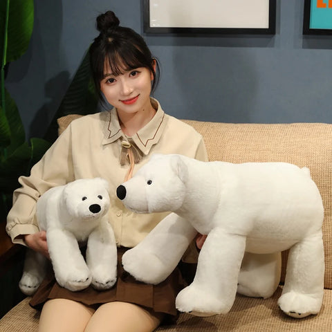 White Bear Plush Toy - Stuffed Polar Bear Pillow Doll | Birthday Gift for Girlfriend