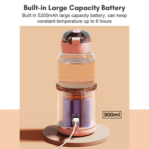 Wireless Electric Baby Bottle Heater with USB Rechargeable Temperature Control & Display
