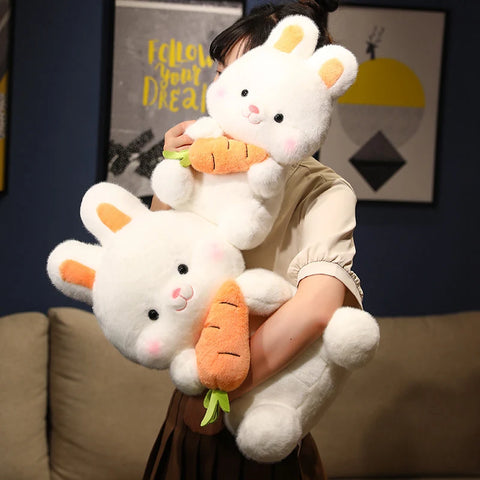 Kawaii Carrot Rabbit Plush Toys – Adorable Bunny Dolls Stuffed Pillows