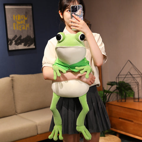 Kawaii Cloak Frog Plush Toy – Soft Stuffed Animal Hug Pillow