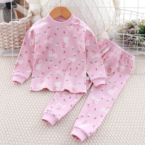 2pcs Baby Pajama Set - Cartoon Cotton Long Sleeve Pajama Set