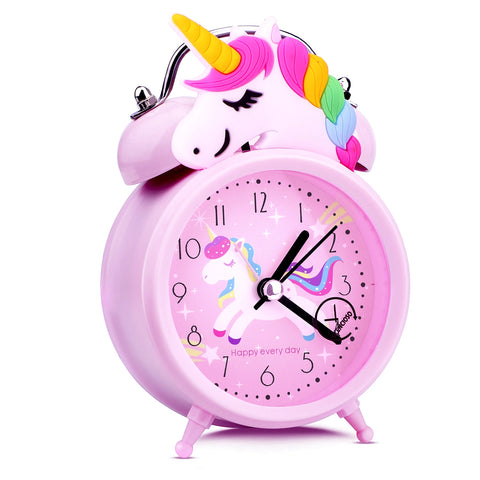 Pink Unicorn Children's Cartoon Alarm Clock - Cute Decoration for Kids Room