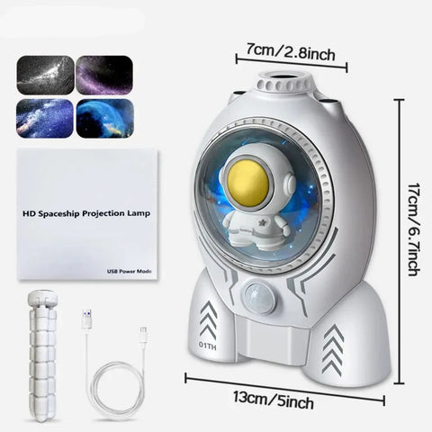Rocket Galaxy Night Light Projector - 360° Rotate Starry Sky Lamp
