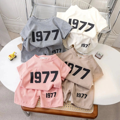Summer Kids Clothing Short Sleeve Tracksuit – T-shirt & Shorts Set