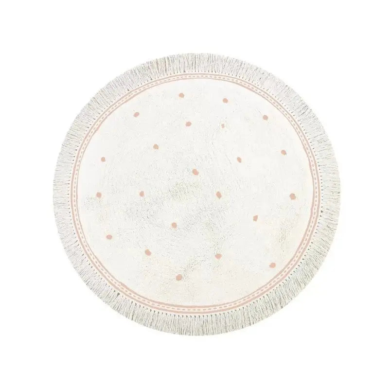 Soft Dot Round Kids Rug with Tassels - Cozy & Playful Decor Teeny Pandas