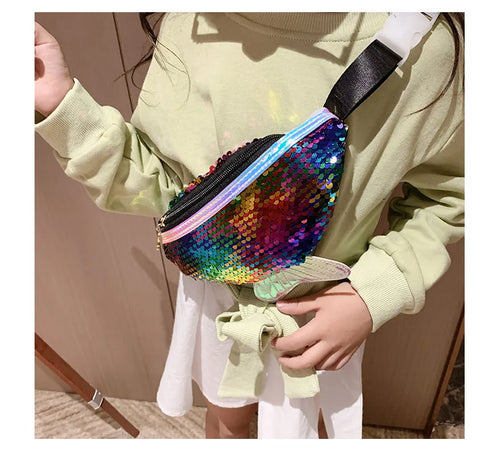 Fashion Sequin Fanny Pack for Kids – Shiny Mermaid Waist Bag for Girls