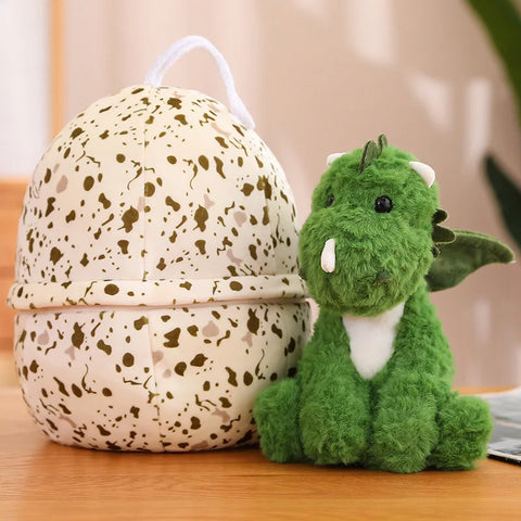 2-in-1 Green Dinosaur Plushies in a Dragon Egg