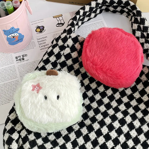 Kawaii Apple Plush Coin Wallet – Cute Mini Storage Bag for Girls
