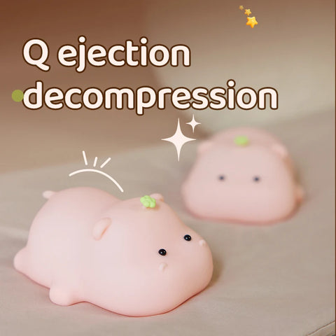 Pink Hippo Night Light – Cute Silicone Lamp for Kids