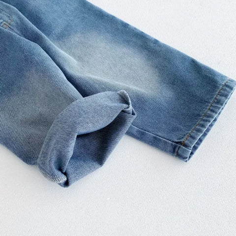 Children’s Denim Pants – Elastic Waist Casual Washed Harem Jeans