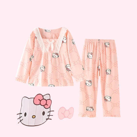 Kawaii Girls Pajama Set – Soft Princess Style Sleepwear