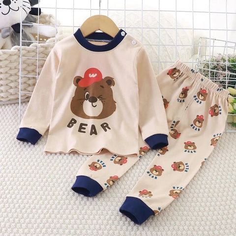 Cotton Cartoon Pajama Set - 2-Piece Sleepwear Outfit