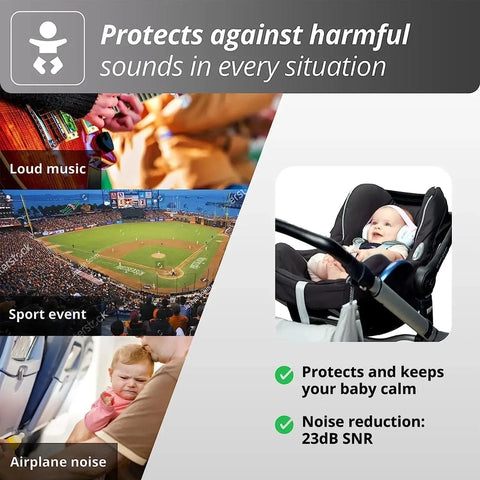2 in 1 Infant and Toddler Noise Cancelling Headphones - For Soundproof Earmuffs Teeny Pandas
