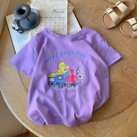 Cartoon T-shirt for Girls – Summer Kids Clothing