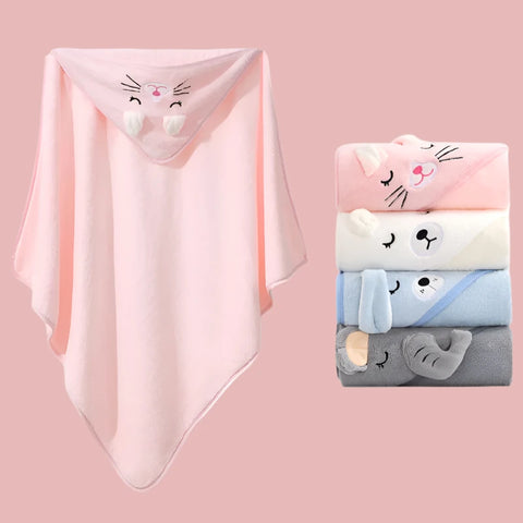Cartoon Animal Baby Bath Towels - Warm Sleeping Swaddle Wrap