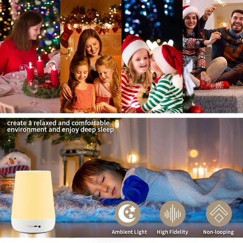 Portable White Noise Machine and Colorful Night Light for Soothing Sleep Teeny Pandas