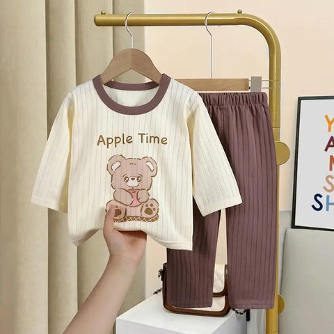Autumn Casual Children Clothing Set – 2-Piece Pajamas for Kids
