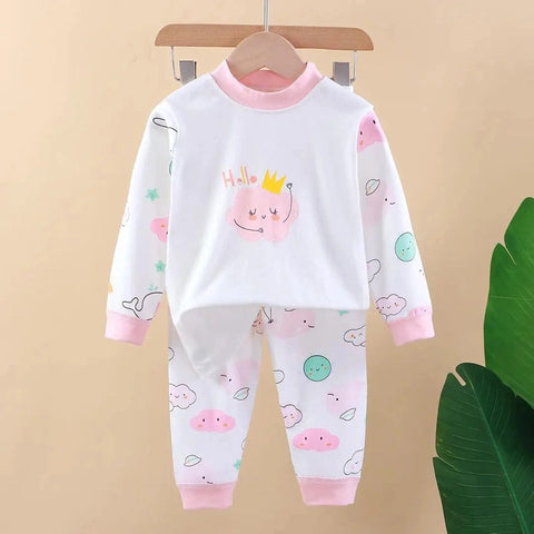 Cartoon Cotton Children's Pajama Set - 2-Piece Toddler Long Sleeve Outfit