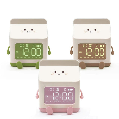 Multifunctional LED Milk Carton Alarm Clock - With Voice Control