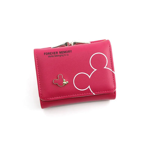 Cartoon Mouse PU Leather Wallet – Mini Short Coin Purse with Card and Photo Slot