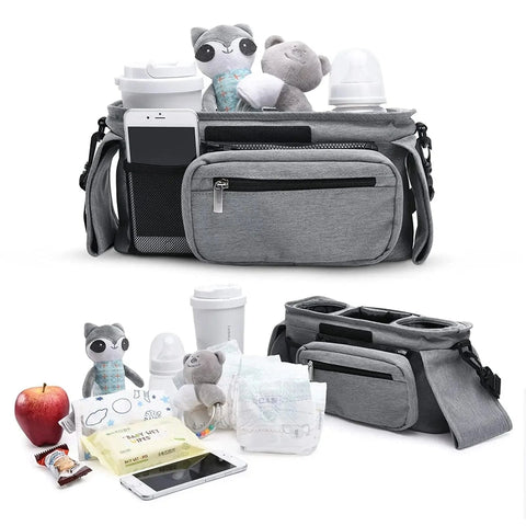 Universal Stroller Caddy Organizer - Compact Baby Storage Solution! Teeny Pandas