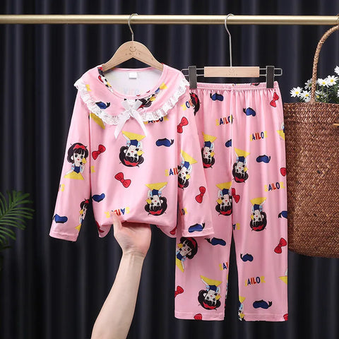 Kawaii Girls Pajama Set – Soft Princess Style Sleepwear