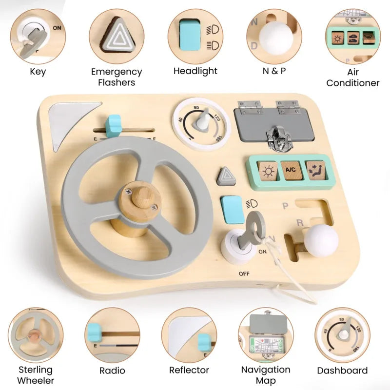 Montessori Steering Adventure Wheel for Kids - Fun and Educational! Teeny Pandas
