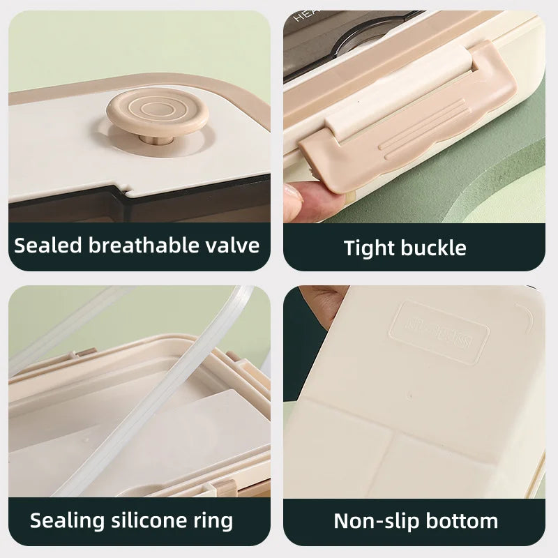 Kid’s Insulated Bento Lunch Box – Leakproof, Microwave-Safe! Teeny Pandas