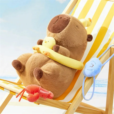 Adorable Capybara Swimming Ring Keychain - Cute Hanging Decoration! Teeny Pandas