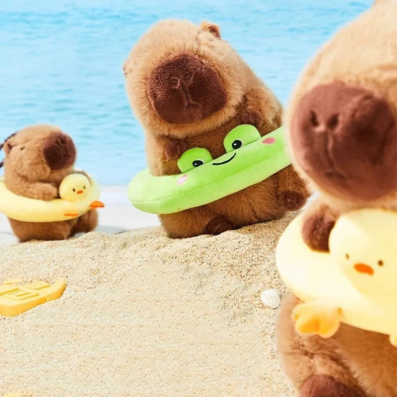 Adorable Capybara Swimming Ring Keychain - Cute Hanging Decoration! Teeny Pandas