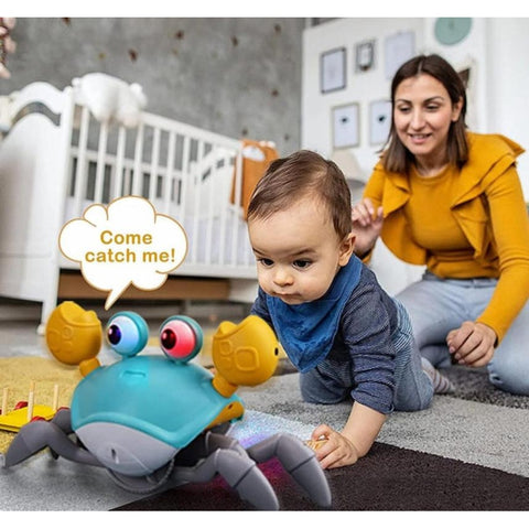 Interactive Crawling Crab Toy for Baby Tummy Time Fun Teeny Pandas