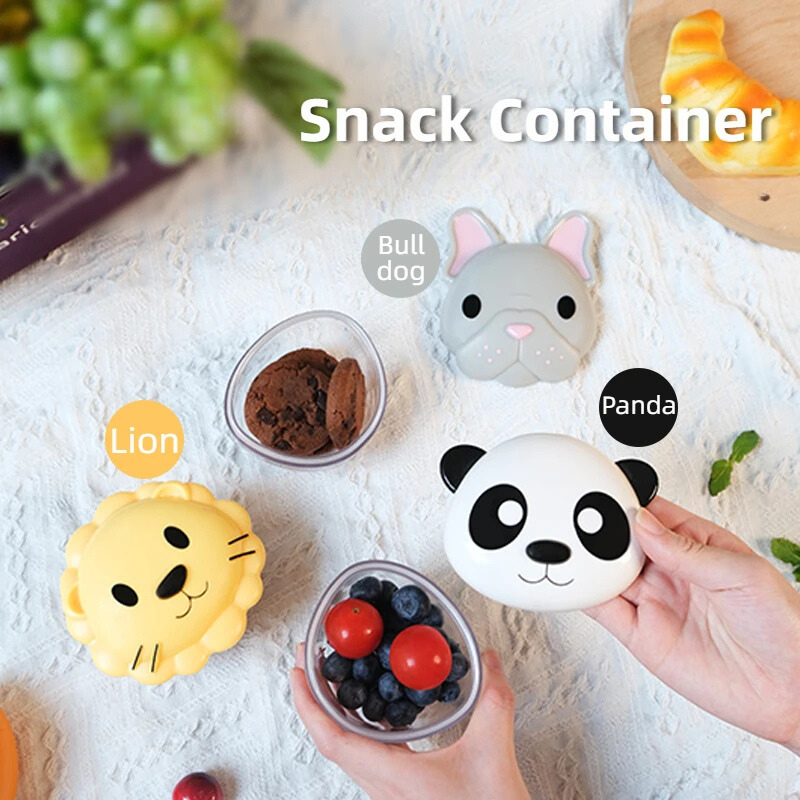 Cute Animal Snack Container for Kids – Leak-Proof & Travel-Friendly Teeny Pandas