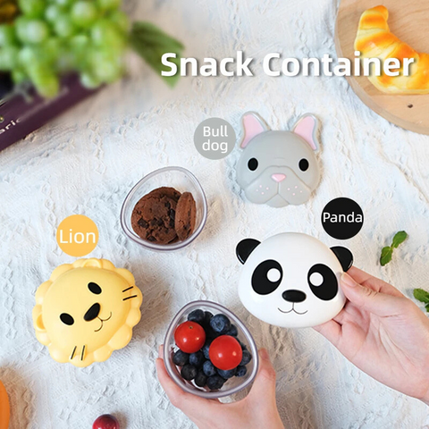 Cute Animal Snack Container for Kids – Leak-Proof & Travel-Friendly Teeny Pandas