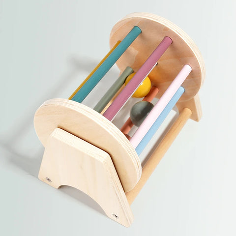 Wooden Montessori Spinning Sensory-Drum Teeny Pandas