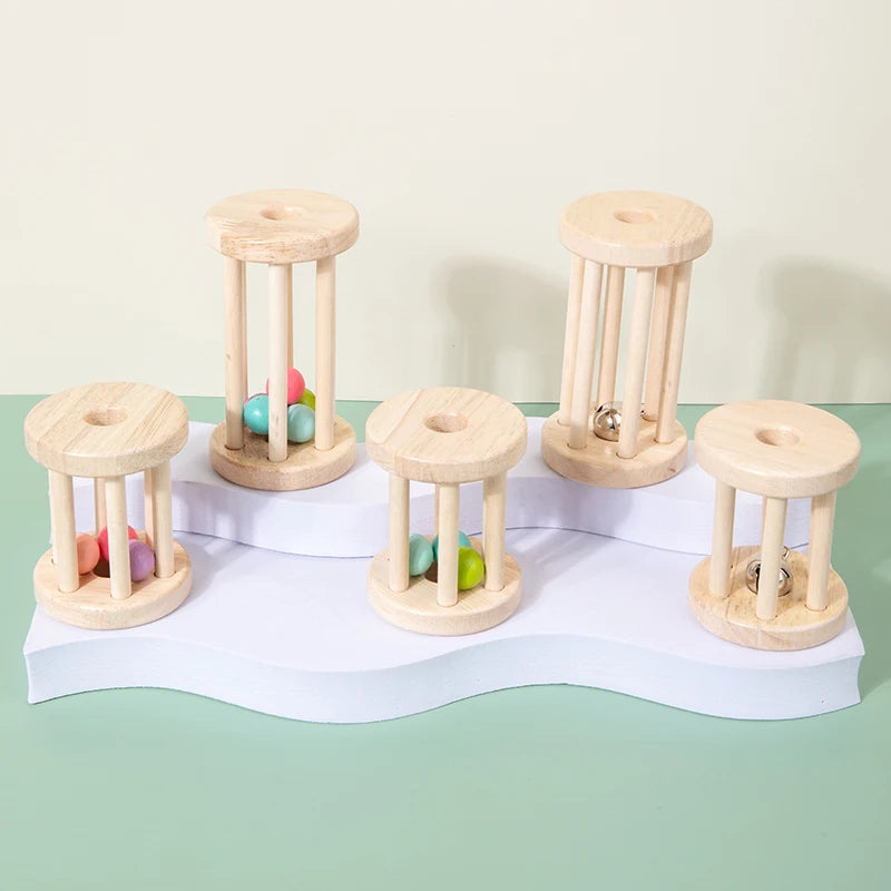 Wooden Musical Rolling Cage Toy – Fun and Educational Play Teeny Pandas