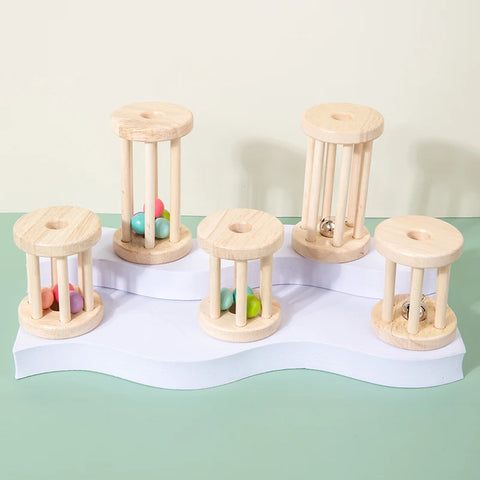 Wooden Musical Rolling Cage Toy – Fun and Educational Play Teeny Pandas