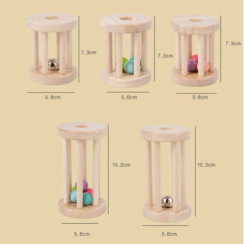 Wooden Musical Rolling Cage Toy – Fun and Educational Play Teeny Pandas
