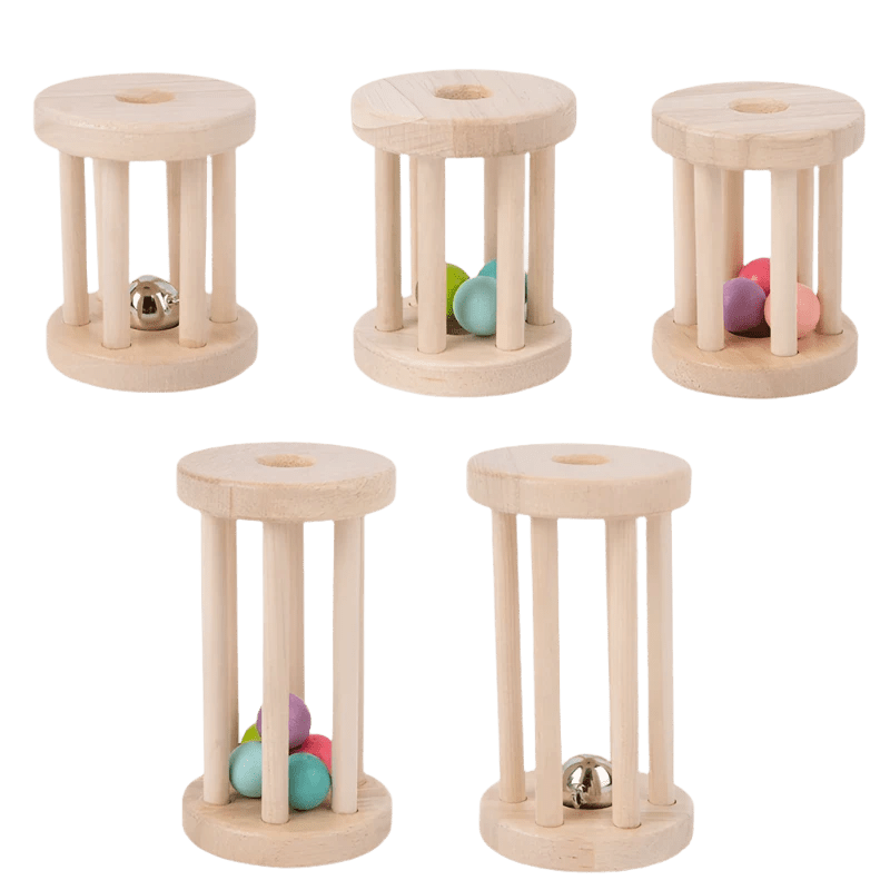Wooden Musical Rolling Cage Toy – Fun and Educational Play Teeny Pandas