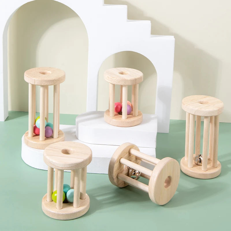 Wooden Musical Rolling Cage Toy – Fun and Educational Play Teeny Pandas