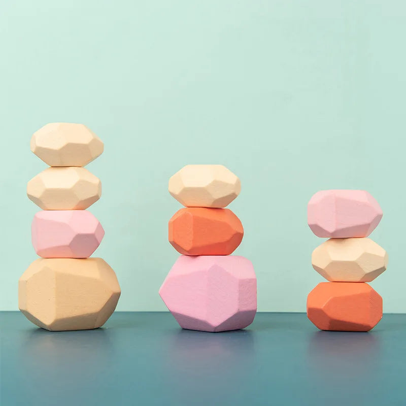 Wooden Rainbow-Stone Building Blocks for Creative Play Teeny Pandas