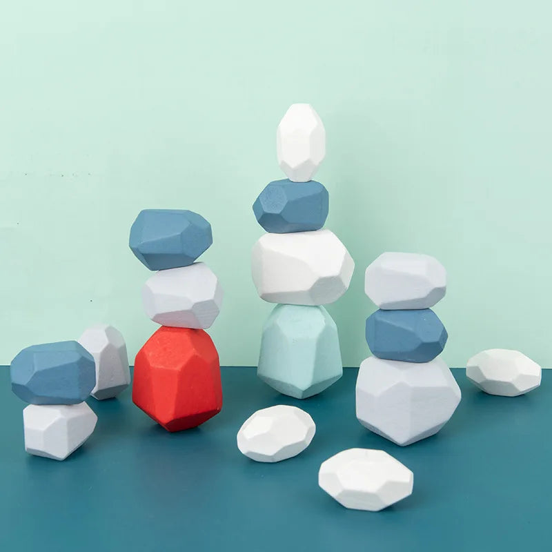 Wooden Rainbow-Stone Building Blocks for Creative Play Teeny Pandas
