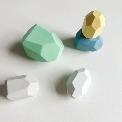Wooden Rainbow-Stone Building Blocks for Creative Play Teeny Pandas